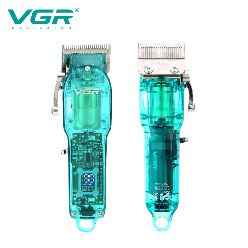 Transparent Digital Display Hair Clipper V-660