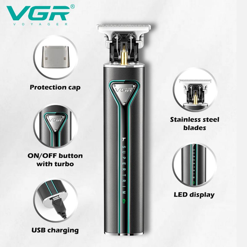 Professional Metal Hair Trimmer and Beard Shaver V-009