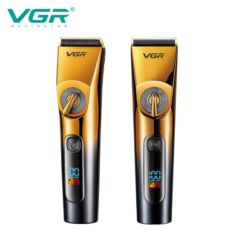 Waterproof Rechargeable Black and Gold Hair Clipper V-663