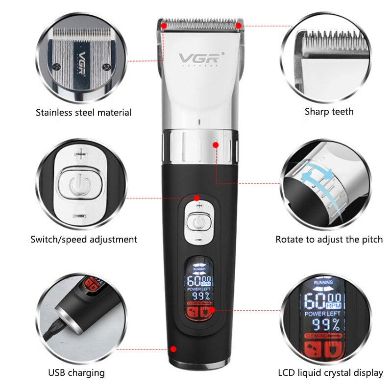 5-Speed Hair Clipper and Beard Trimmer V-069