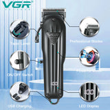 Professional Metal Black Electric Hair Clipper V-282