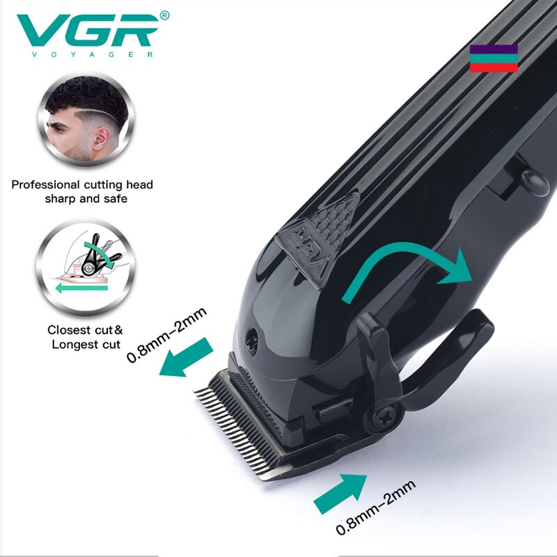 Professional Metal Black Electric Hair Clipper V-282