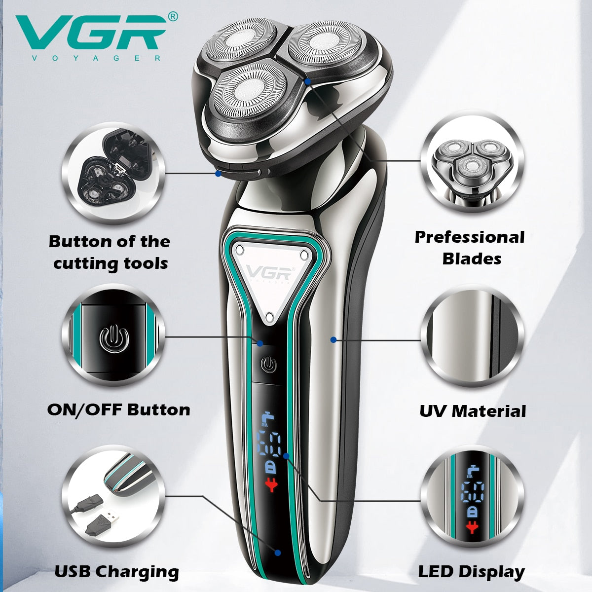 2 in 1 Electric Shaver and Beard Trimmer V-323