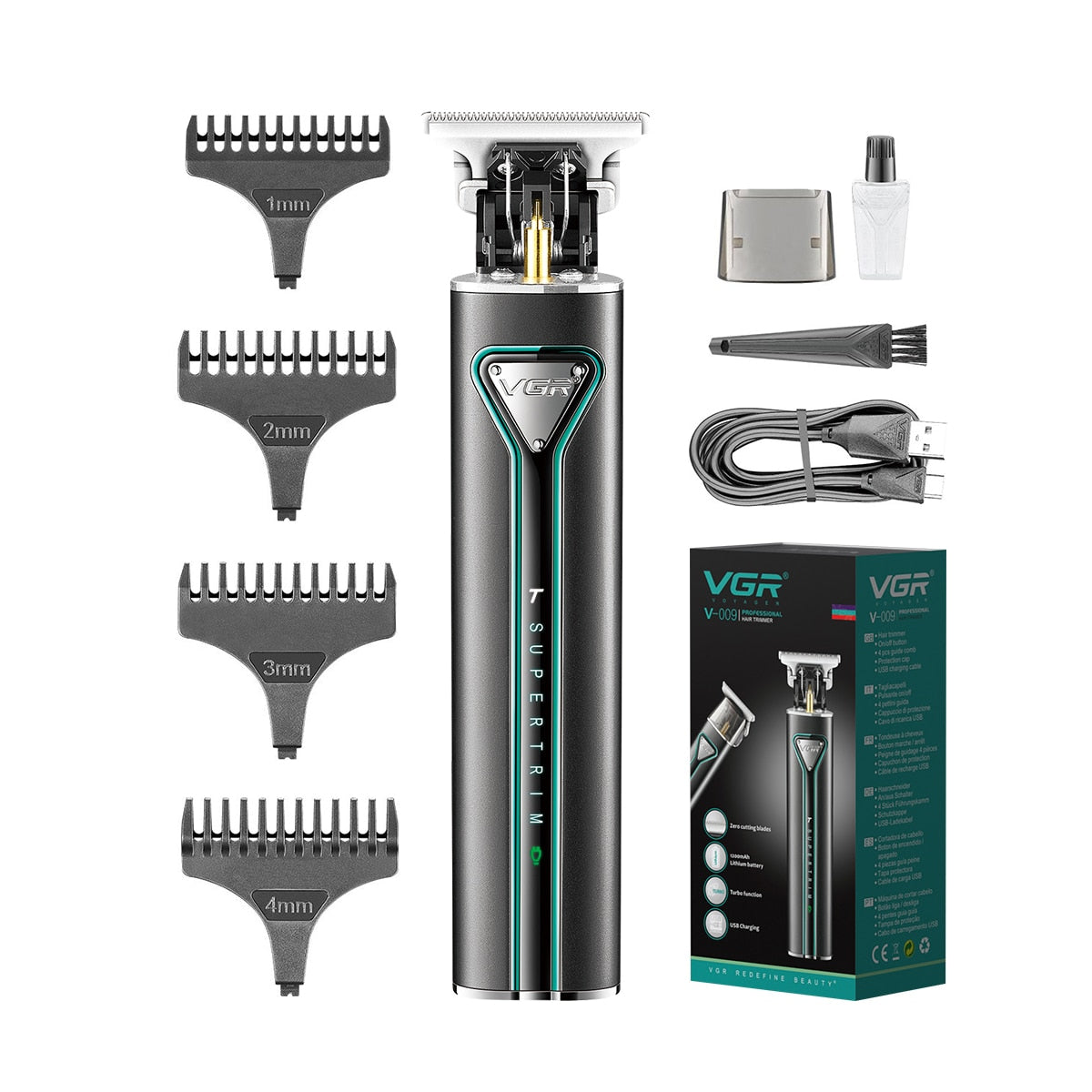 Professional Metal Hair Trimmer and Beard Shaver V-009