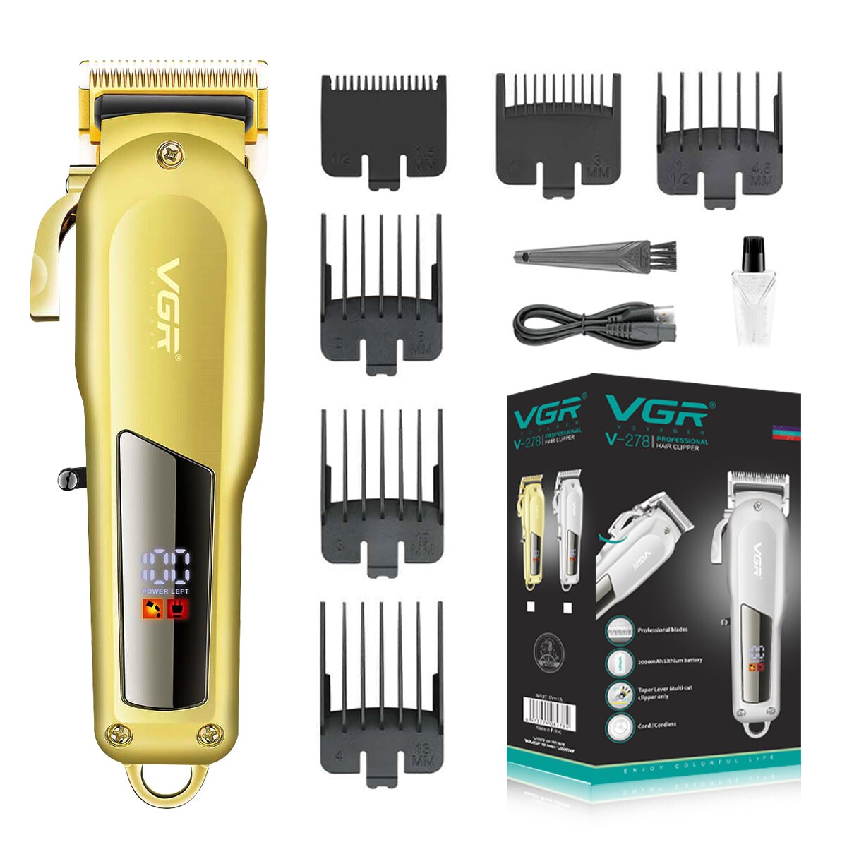 Metal Hair Clipper with LED Display V-278