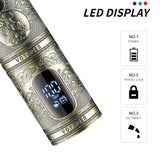 Full Metal Gold Hair Clipper with LED Display V-697