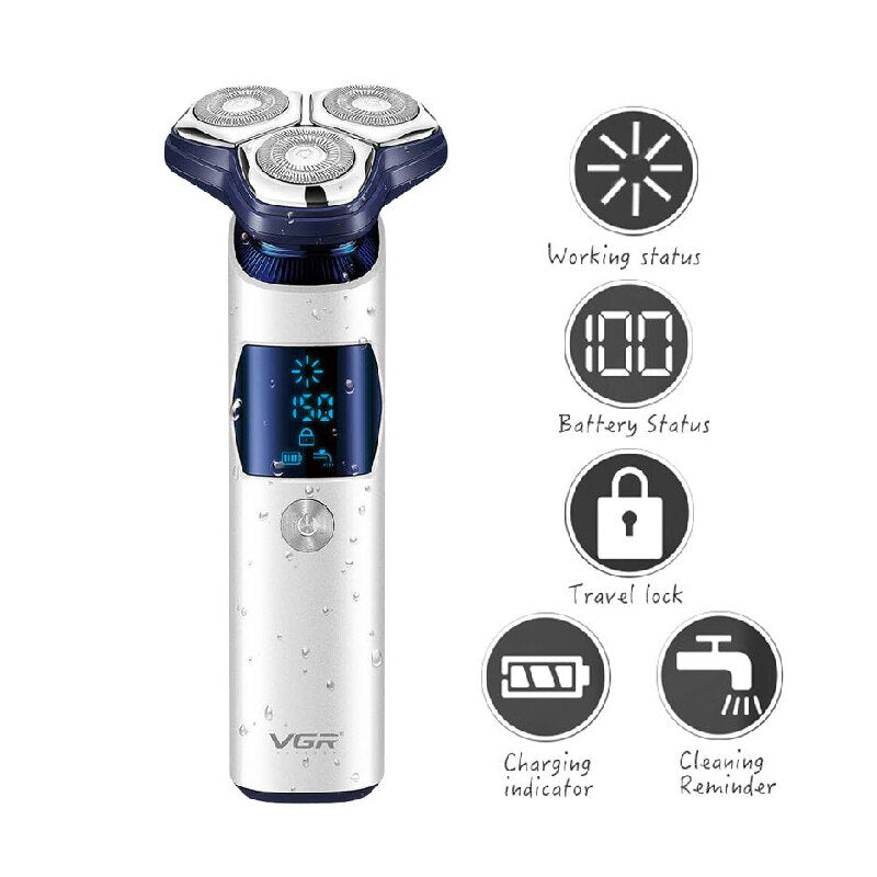 2 in 1 3D Floating Rotary Electric Shaver V-328