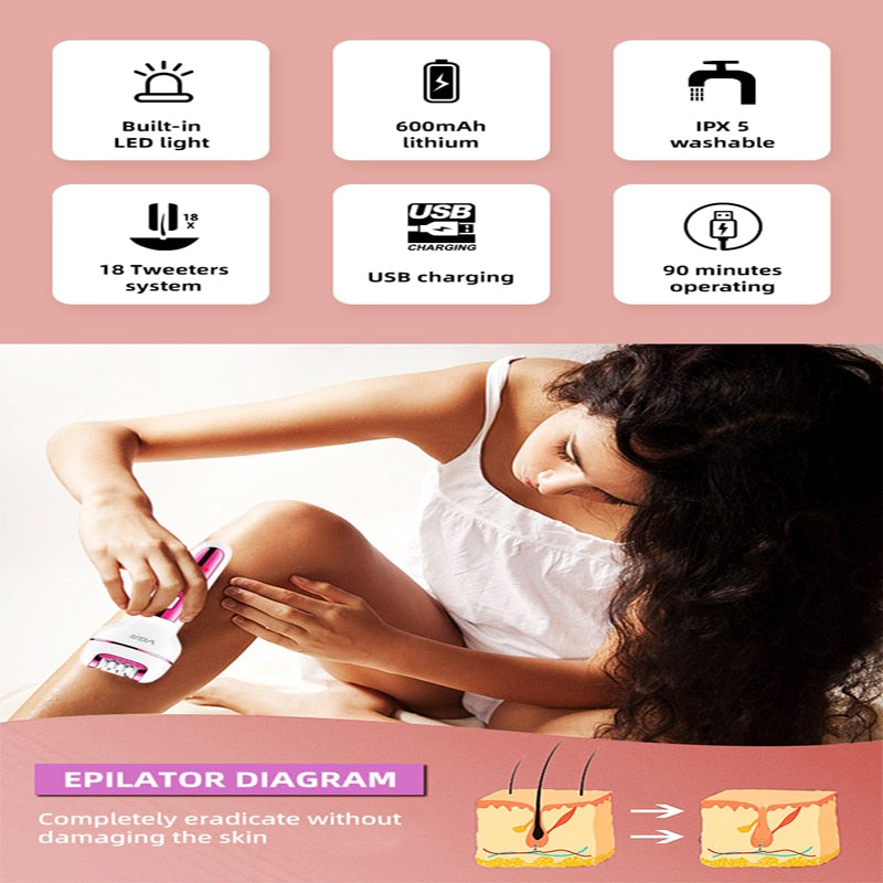 3 in 1 Epilator Electric Shaver Hair Removal + Callus Remover V-732