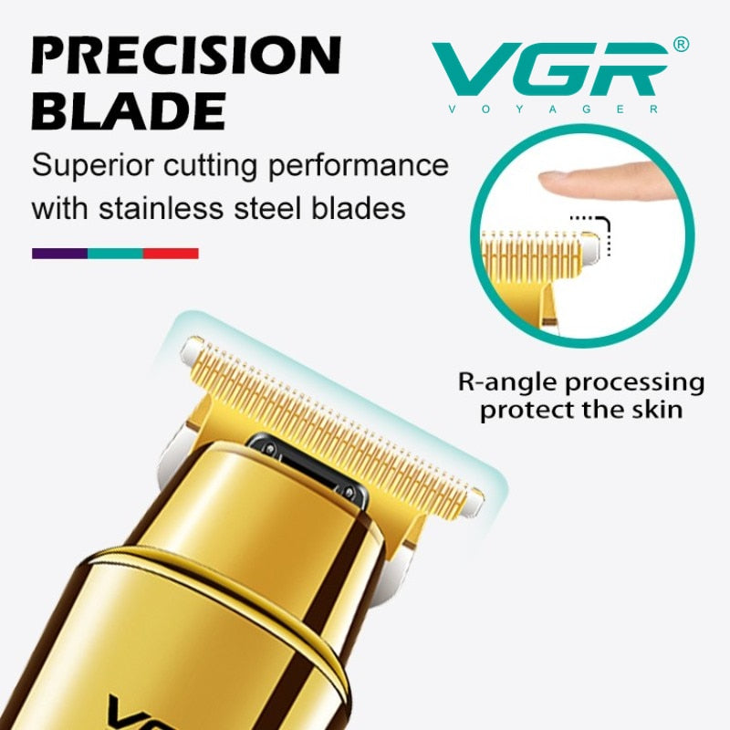 Professional Metal Shiny Gold Hair Trimmer V-947