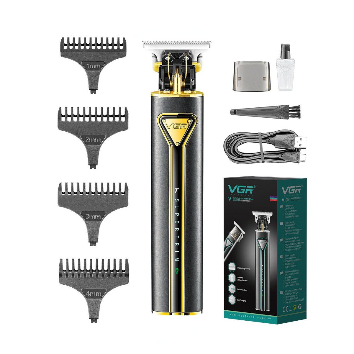 Professional Metal Hair Trimmer and Beard Shaver V-009