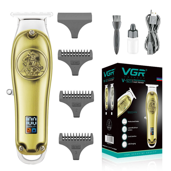 Metal Gold Electric Hair Trimmer V-920