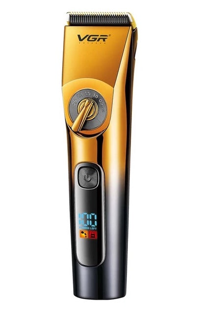 Waterproof Rechargeable Black and Gold Hair Clipper V-663