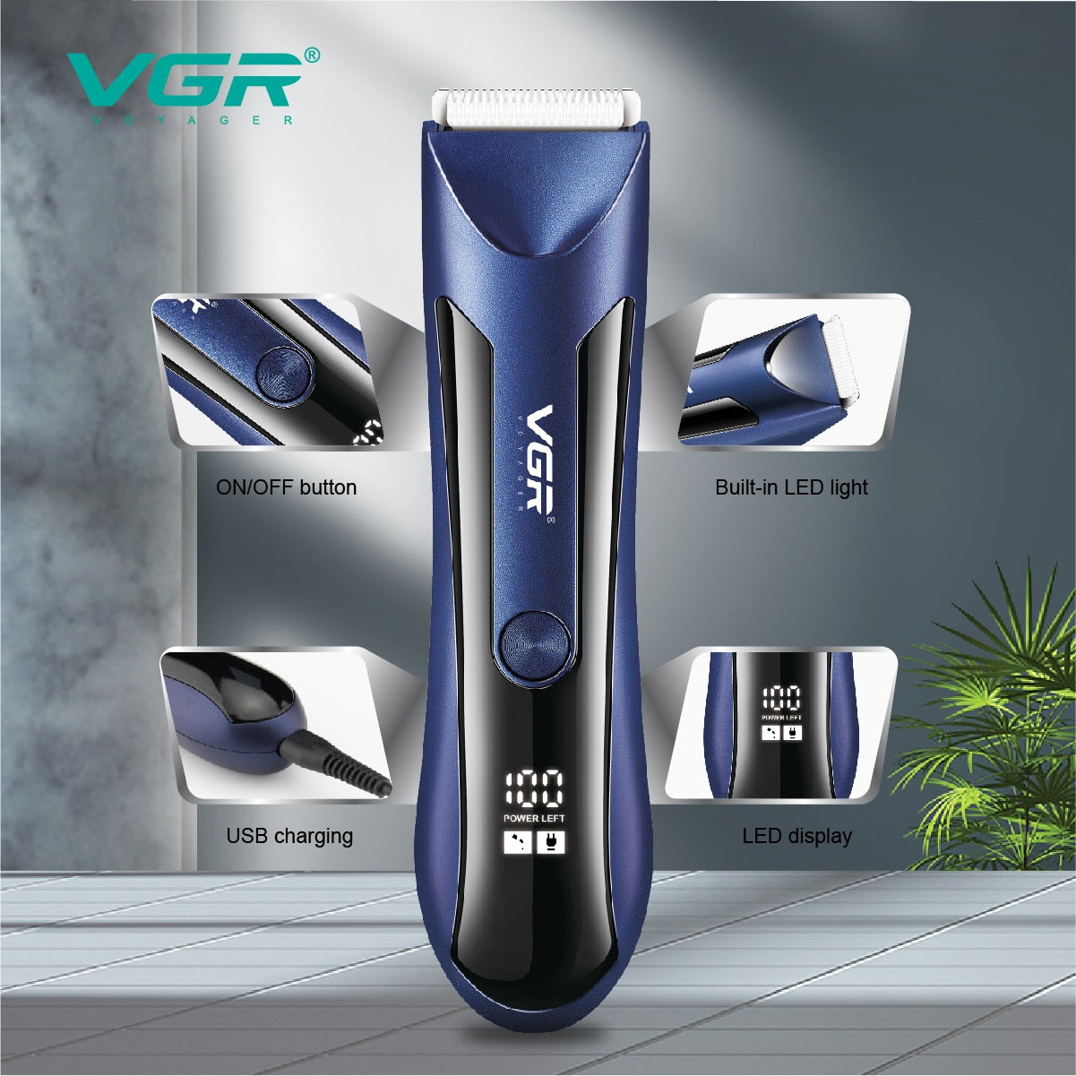 Waterproof Ceramic Blade Hair Trimmer V-951