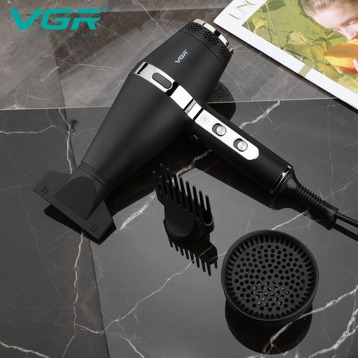 3 HEAT SETTING NEGATIVE ION HAIR DRYER V-451