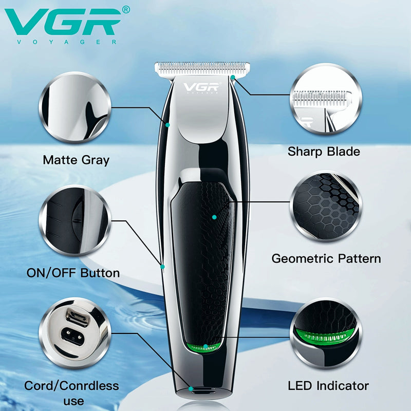 Professional Matte Black Hair Trimmer V-030