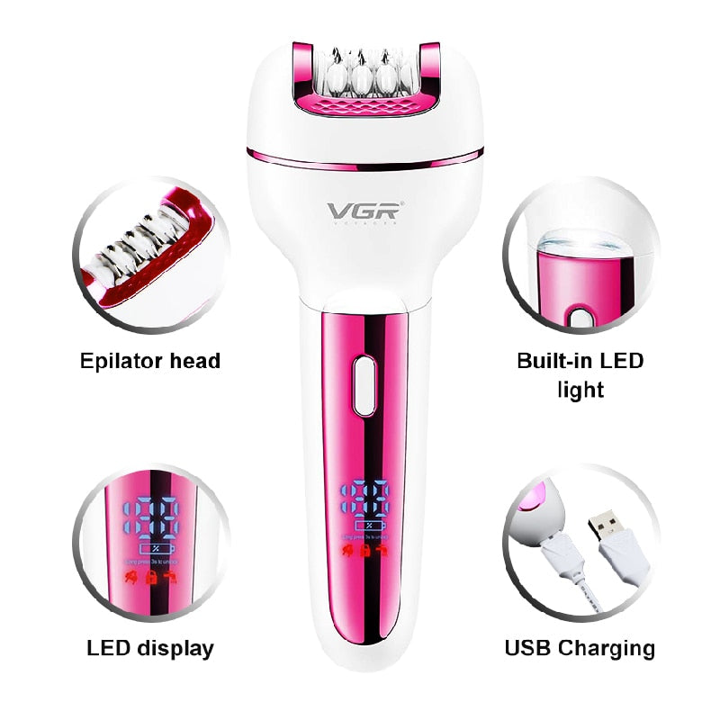 3 in 1 Epilator Electric Shaver Hair Removal + Callus Remover V-732