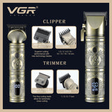 Professional Metal Hair Clipper and Trimmer Set V-670