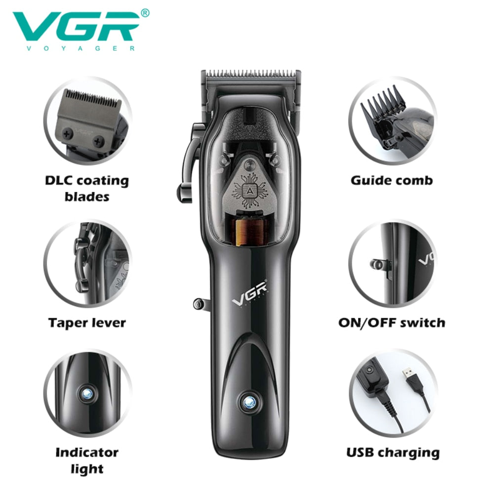 Magnetic Motor Cordless Hair Clipper V-653