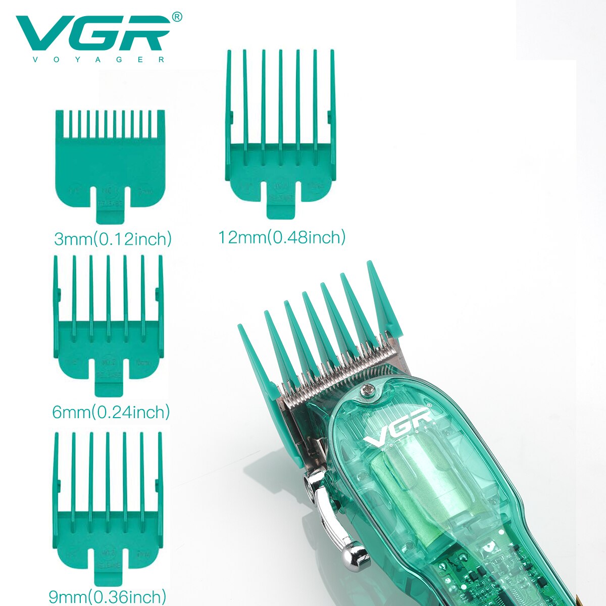 Transparent Digital Display Hair Clipper V-660