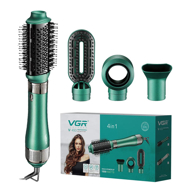 4 in 1 Multifunctional Hair Dryer + Straightener + Curler + Hot Comb V-493