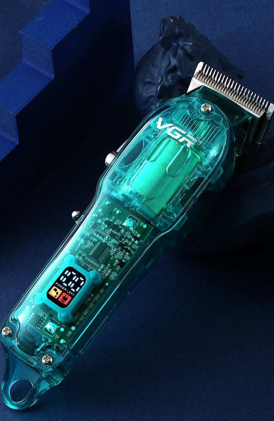 Transparent Digital Display Hair Clipper V-660