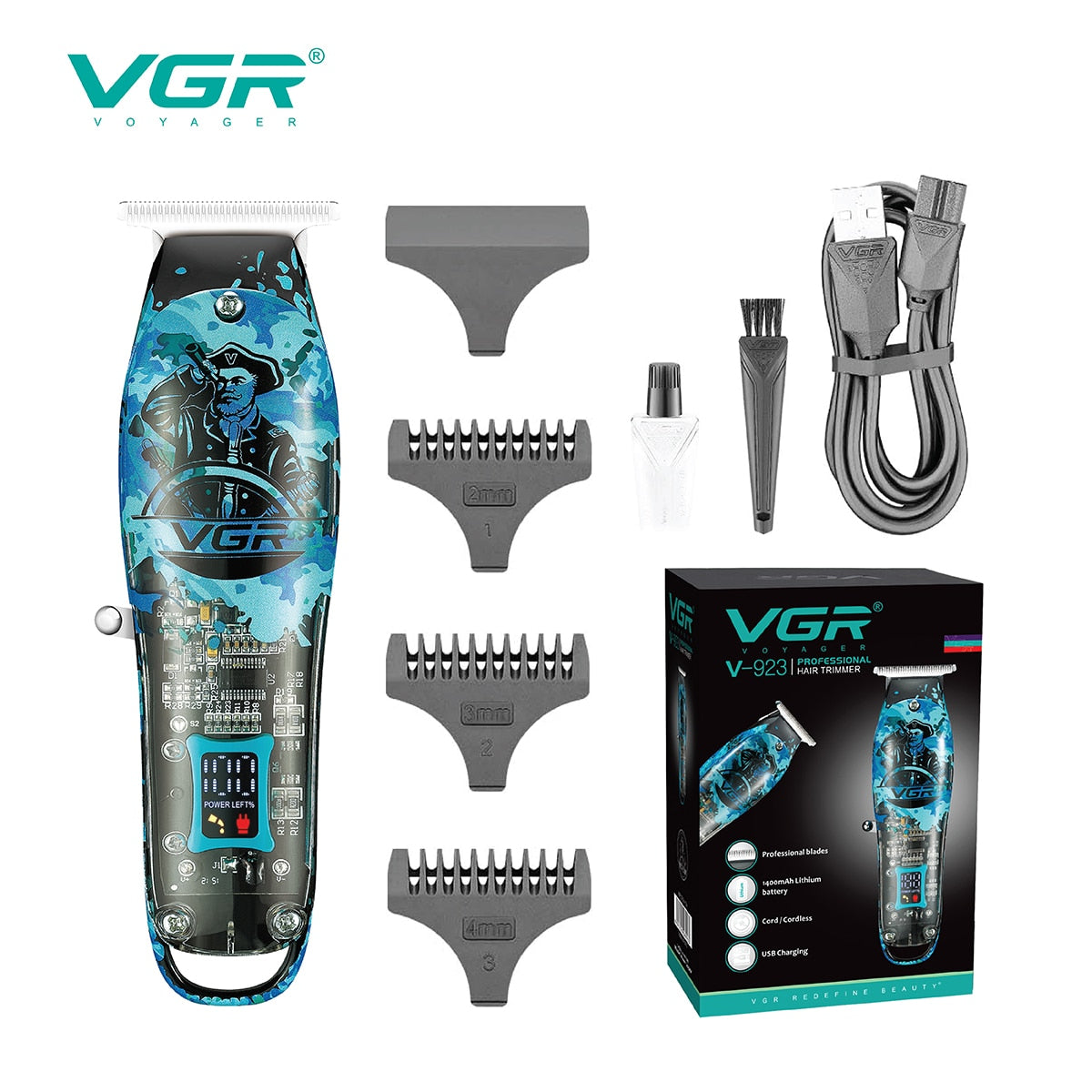 Electric Transparent Sailor Hair Trimmer V-923