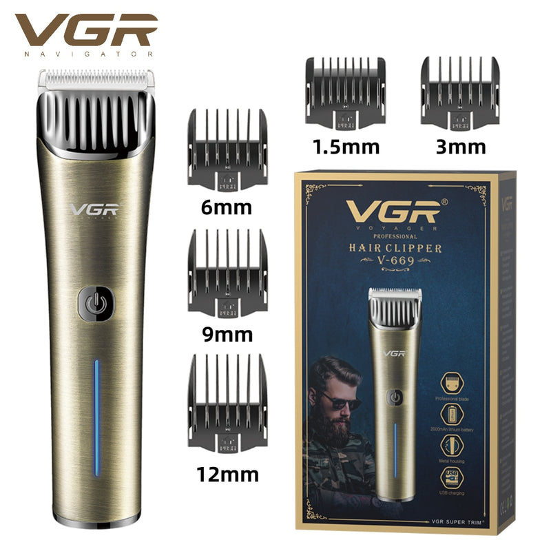 Professional Metal Gold Hair Clipper V-669